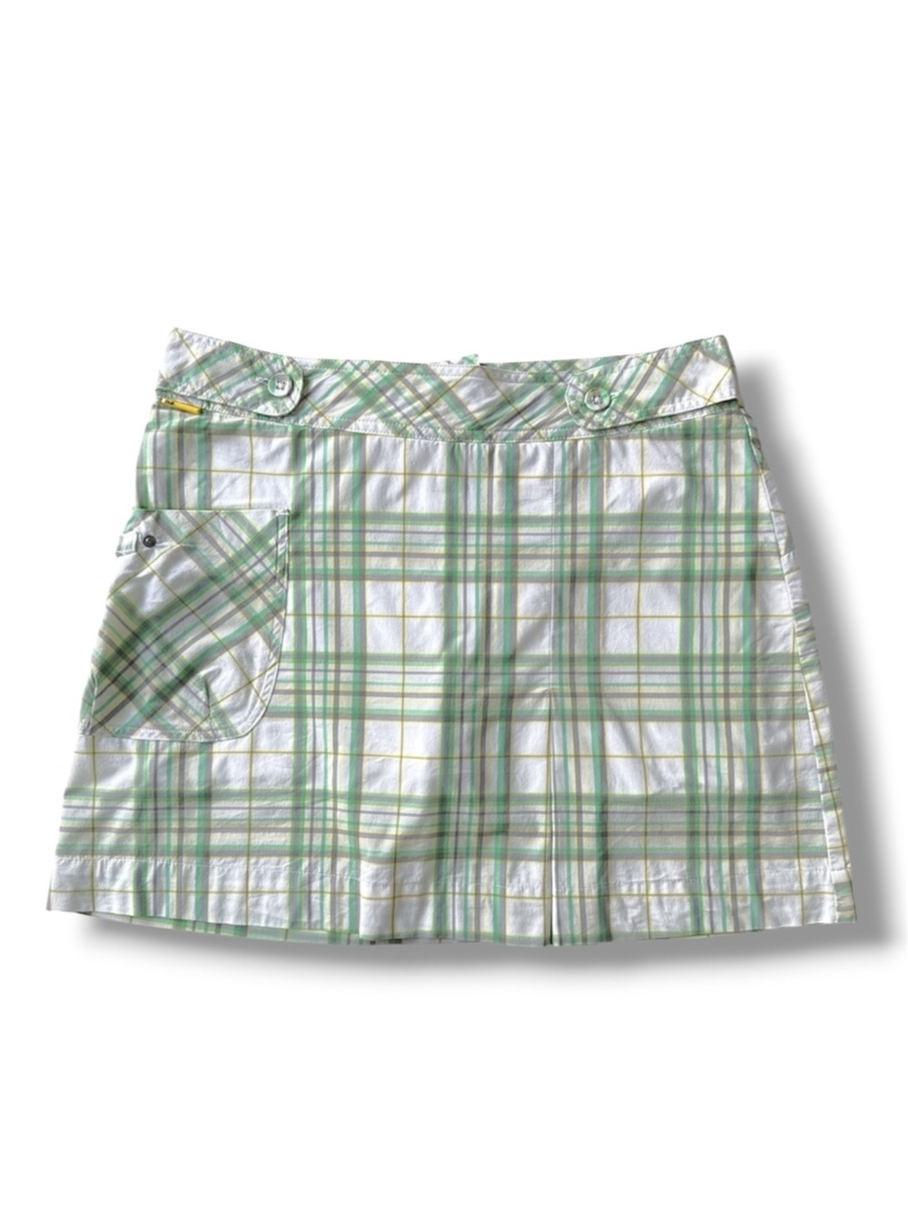Lole Plaid Green Skort Size 6 Adjustable Waistband